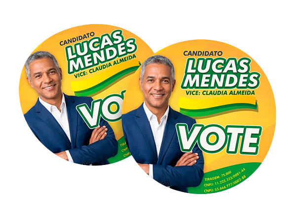 Adesivos políticos para carros e divulgação