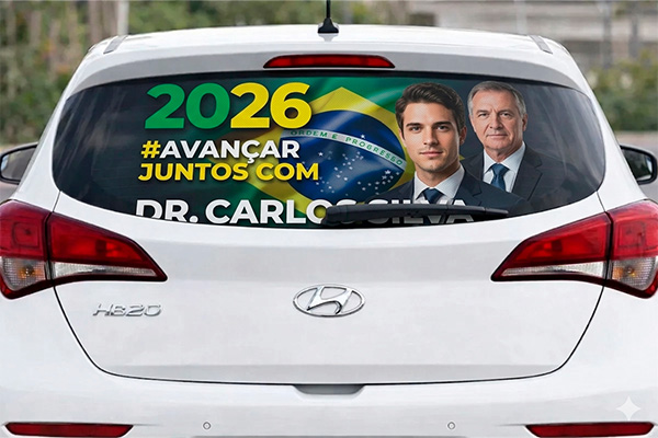Perfurado político para vidro traseiro